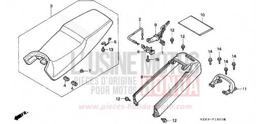 SEAT/REAR COWL NTV650V de 1997